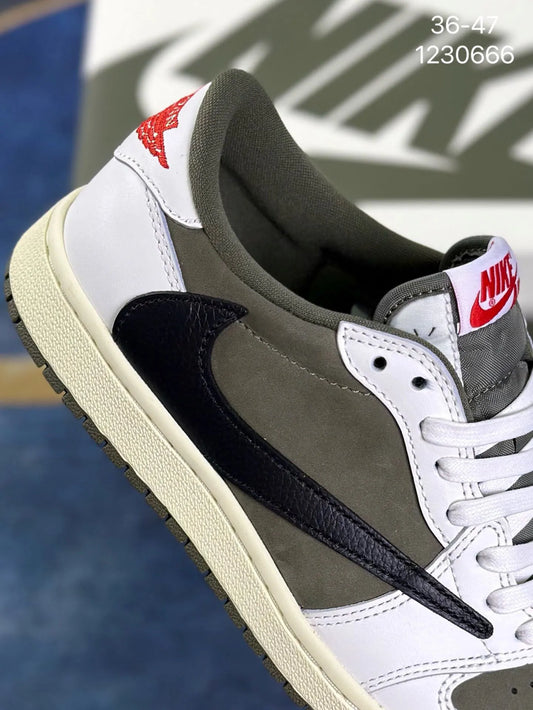 Edição ESPECIAL LANÇAMENTO Air Jordan 1 Low x Travis Scott "Medium Olive"
