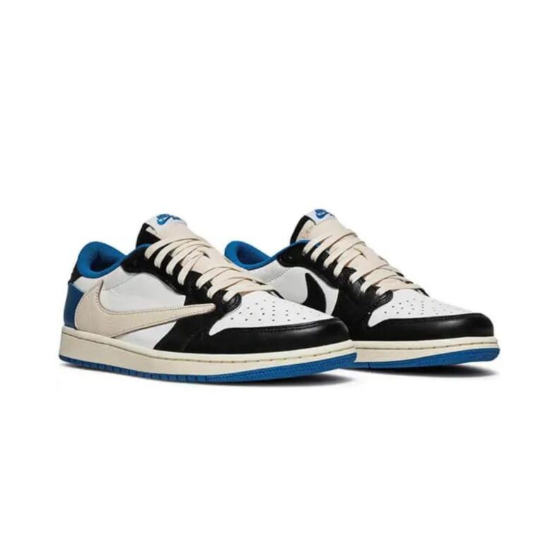 Jordan Travis Scott PREMIUM NACIONAL  -Azul Branco Preto