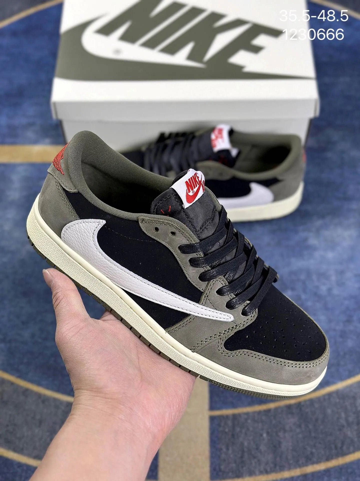 Edição ESPECIAL LANÇAMENTO Air Jordan 1 Low  "Black Olive" x Travis Scott